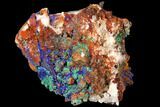 Malachite and Azurite with Limonite Encrusted Quartz - Morocco #132586-1